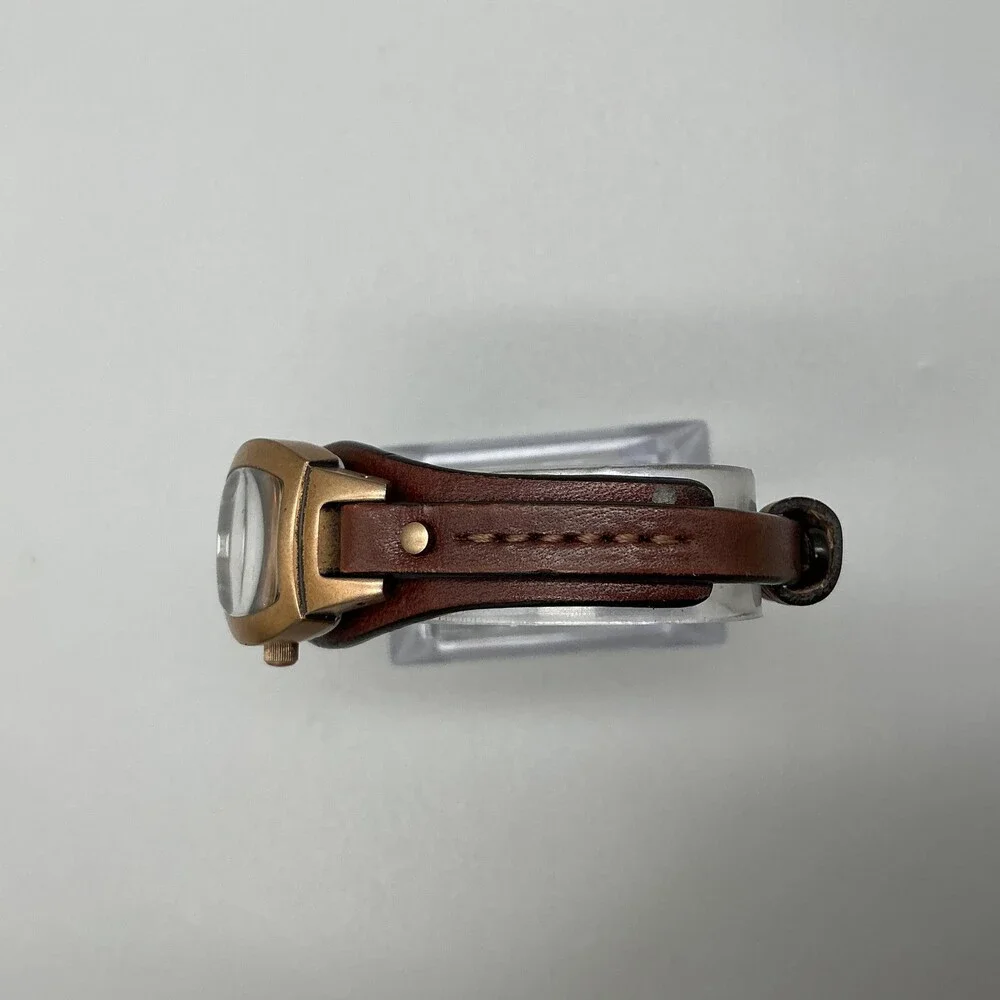 Fossil JR9780 Womens Watch 22mm Brown Dial Bronze Leather Cuff Date New Battery